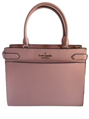 Kate Spade Large Staci Satchel Blush Pink Saffiano Leather Classy Crossbody Bag